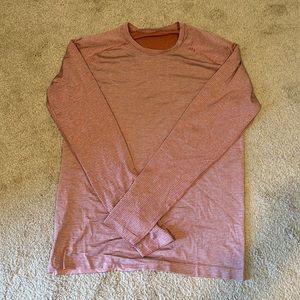 Pink lululemon long sleeve shirt Sz Medium